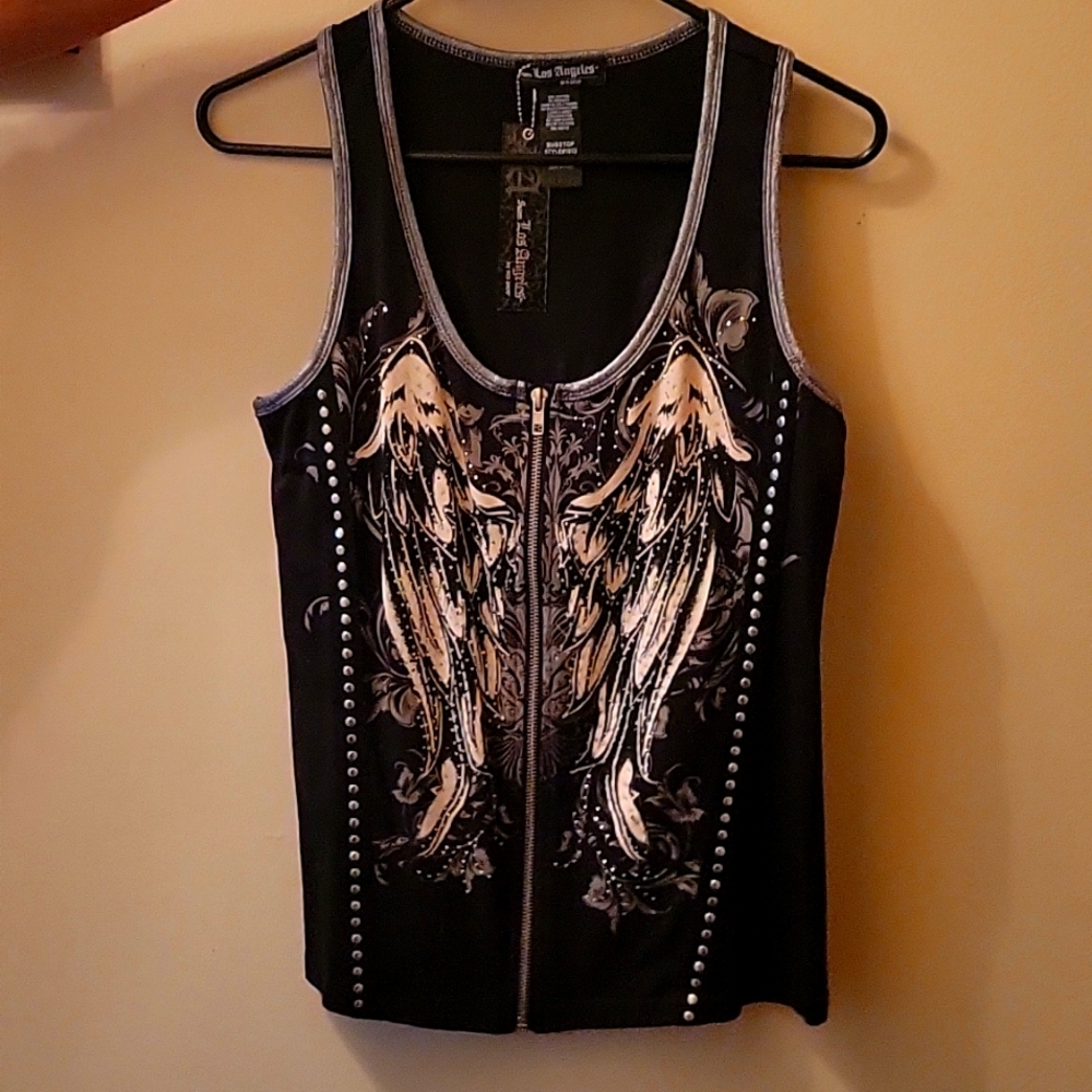 Biker zip up tank